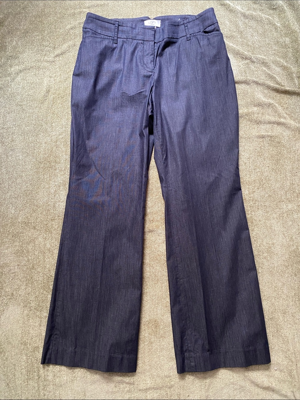 LOFT Charcoal Gray Lightweight Wide-Leg “Julie” Dress Pants